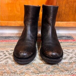 Frye Black Leather Ankle Boots
